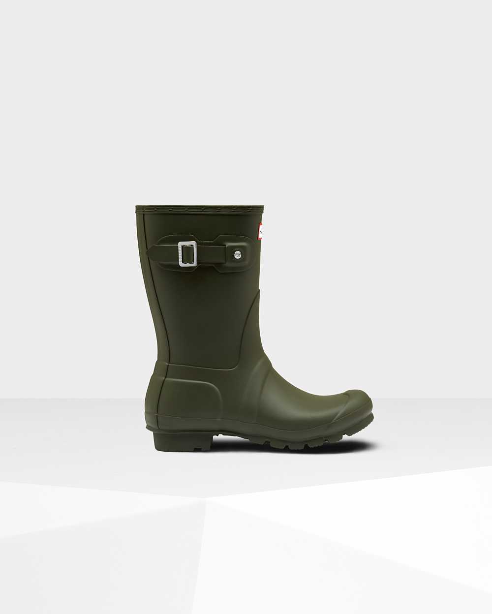 Hunter Original Short Mid-Calf Women's Rain Boots NZ-00649X Dark Olive